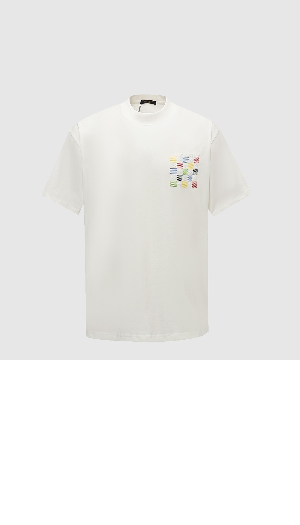 미러급레플리카사이트 | 명품레플리카 전문 쇼핑몰  | 퍼스트원 - 컬러 체크 모노그램 로고 반팔티 > 루이비통