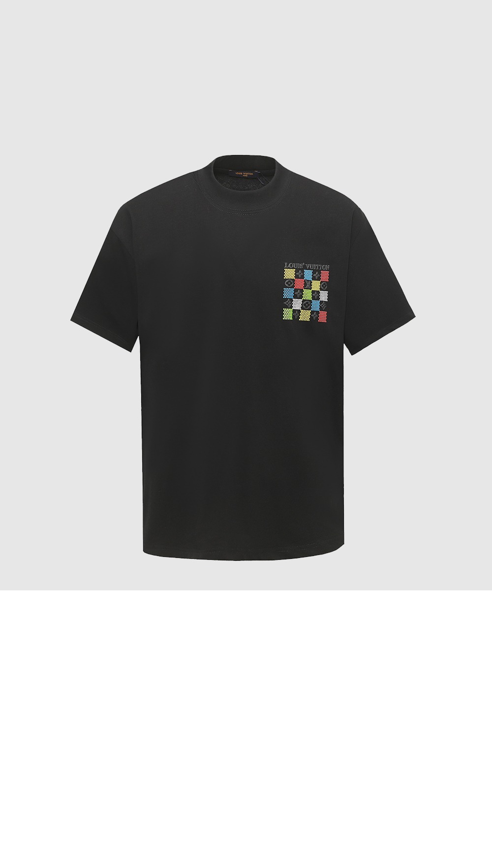 미러급레플리카사이트 | 명품레플리카 전문 쇼핑몰  | 퍼스트원 - 컬러 체크 모노그램 로고 반팔티 > 루이비통