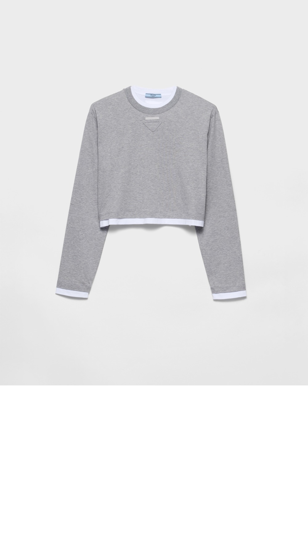 미러급레플리카사이트 | 명품레플리카 전문 쇼핑몰  | 퍼스트원 - 긴 소매 코튼 저지 티셔츠 > 프라다