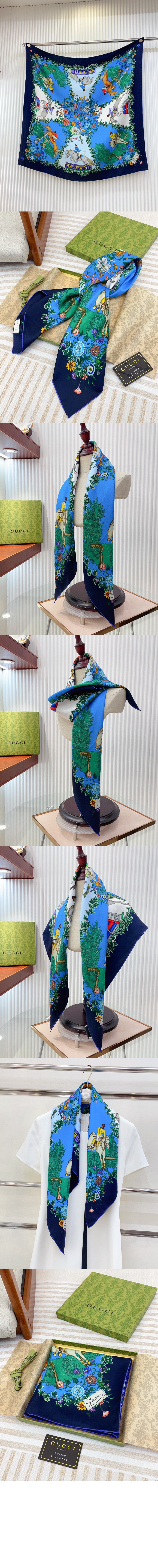 미러급레플리카사이트 | 명품레플리카 전문 쇼핑몰  | 퍼스트원 - 프린트 실크 트윌 까레 810870 > 구찌