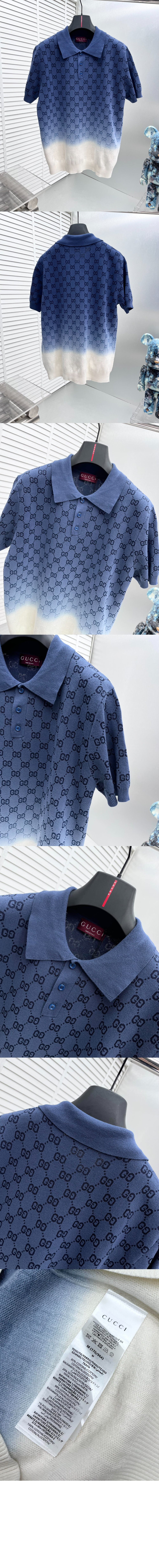 미러급레플리카사이트 | 명품레플리카 전문 쇼핑몰  | 퍼스트원 - GG 코튼 니트 자카드 폴로 티셔츠 > 구찌