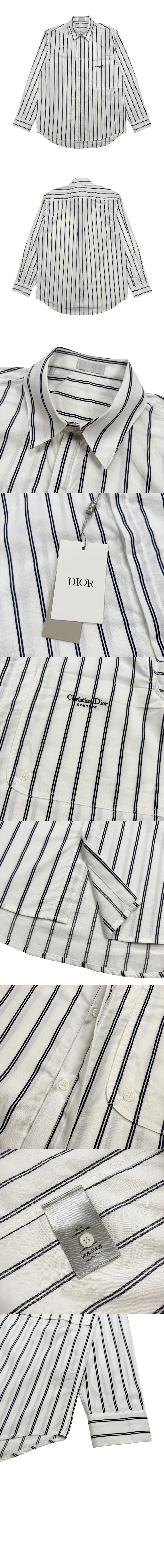 미러급레플리카사이트 | 명품레플리카 전문 쇼핑몰  | 퍼스트원 - 로고 디테일 스트라이프 코튼 셔츠 > 디올