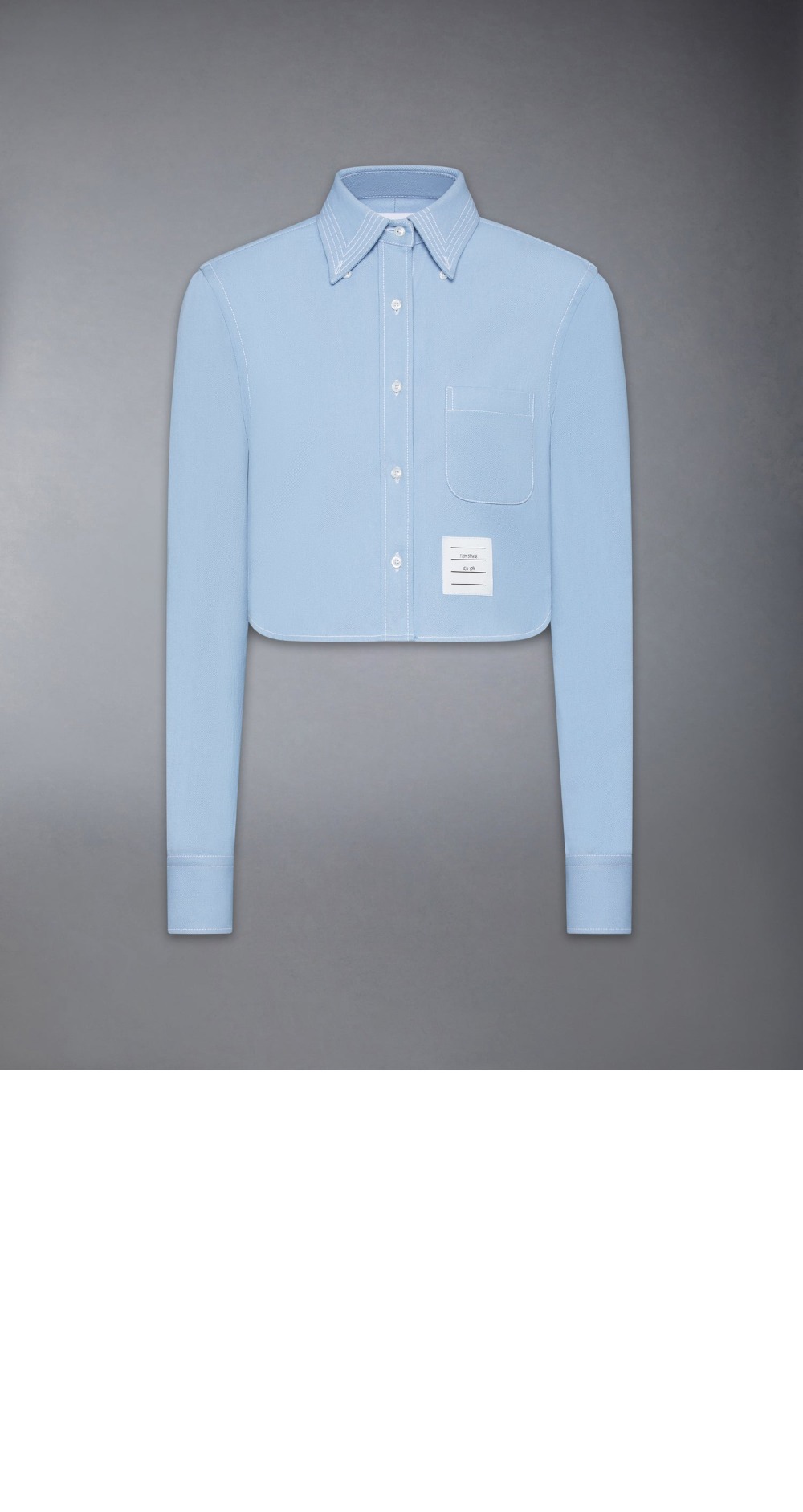 미러급레플리카사이트 | 명품레플리카 전문 쇼핑몰  | 퍼스트원 - 데님 클래식 크롭 롱 슬리브 셔츠 > 톰브라운