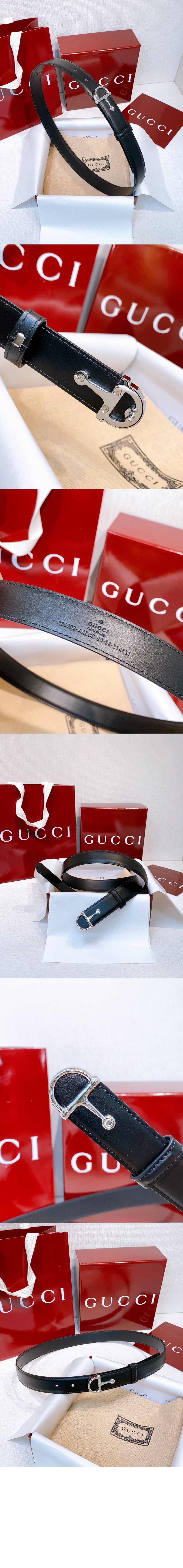 미러급레플리카사이트 | 명품레플리카 전문 쇼핑몰  | 퍼스트원 - 하프 호스빗 버클이 달린 얇은 벨트 ‎836993 > 구찌