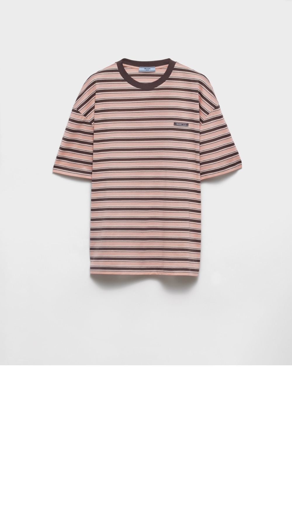 미러급레플리카사이트 | 명품레플리카 전문 쇼핑몰  | 퍼스트원 - 스트라이프 리슬 코튼 티셔츠 > 프라다