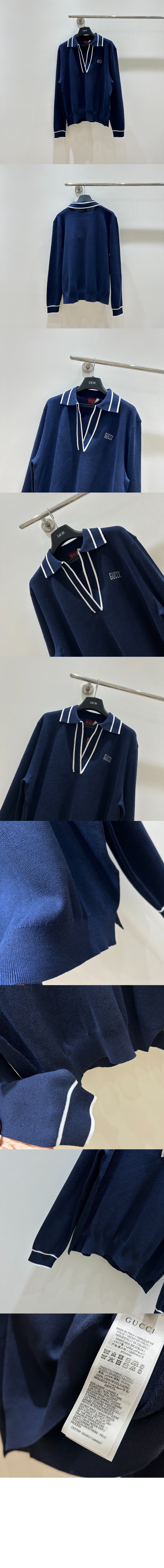 미러급레플리카사이트 | 명품레플리카 전문 쇼핑몰  | 퍼스트원 - 로고 자카드 브이넥 폴로 셔츠 > 구찌