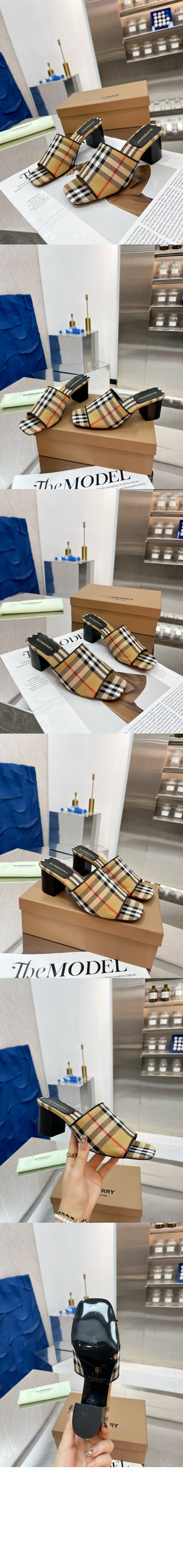 미러급레플리카사이트 | 명품레플리카 전문 쇼핑몰  | 퍼스트원 - 체크 블록 힐 뮬 806550 > 버버리
