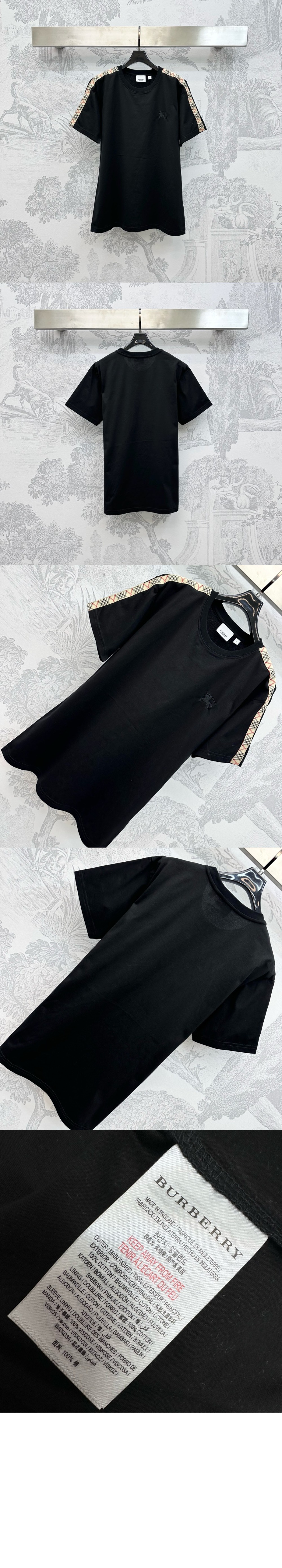 미러급레플리카사이트 | 명품레플리카 전문 쇼핑몰  | 퍼스트원 - 체크 트리밍 코튼 티셔츠 > 버버리