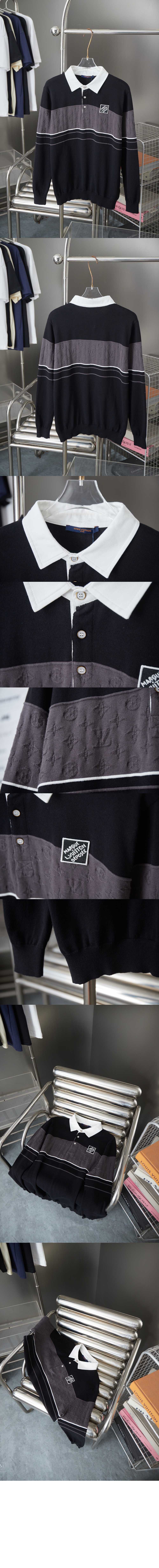 미러급레플리카사이트 | 명품레플리카 전문 쇼핑몰  | 퍼스트원 - 모노그램 자카드 롱 슬리브드 폴로 셔츠 > 루이비통