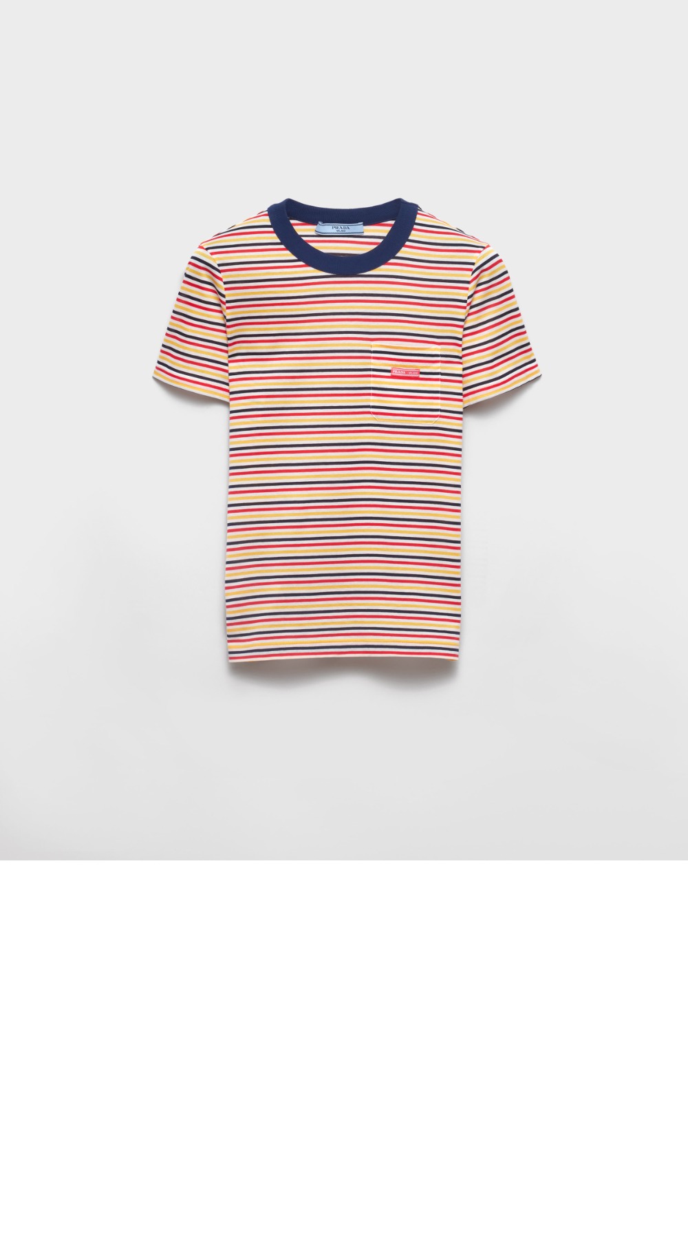 미러급레플리카사이트 | 명품레플리카 전문 쇼핑몰  | 퍼스트원 - 스트라이프 라일 코튼 티셔츠 > 프라다