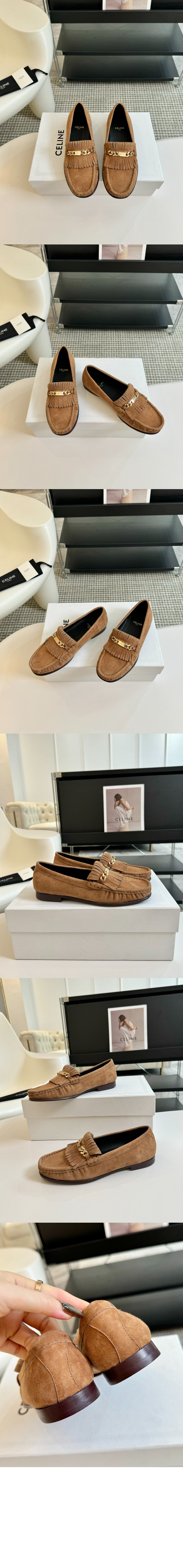 미러급레플리카사이트 | 명품레플리카 전문 쇼핑몰  | 퍼스트원 - 체인 레더 스웨이드 태슬 로퍼 356563 > 셀린느