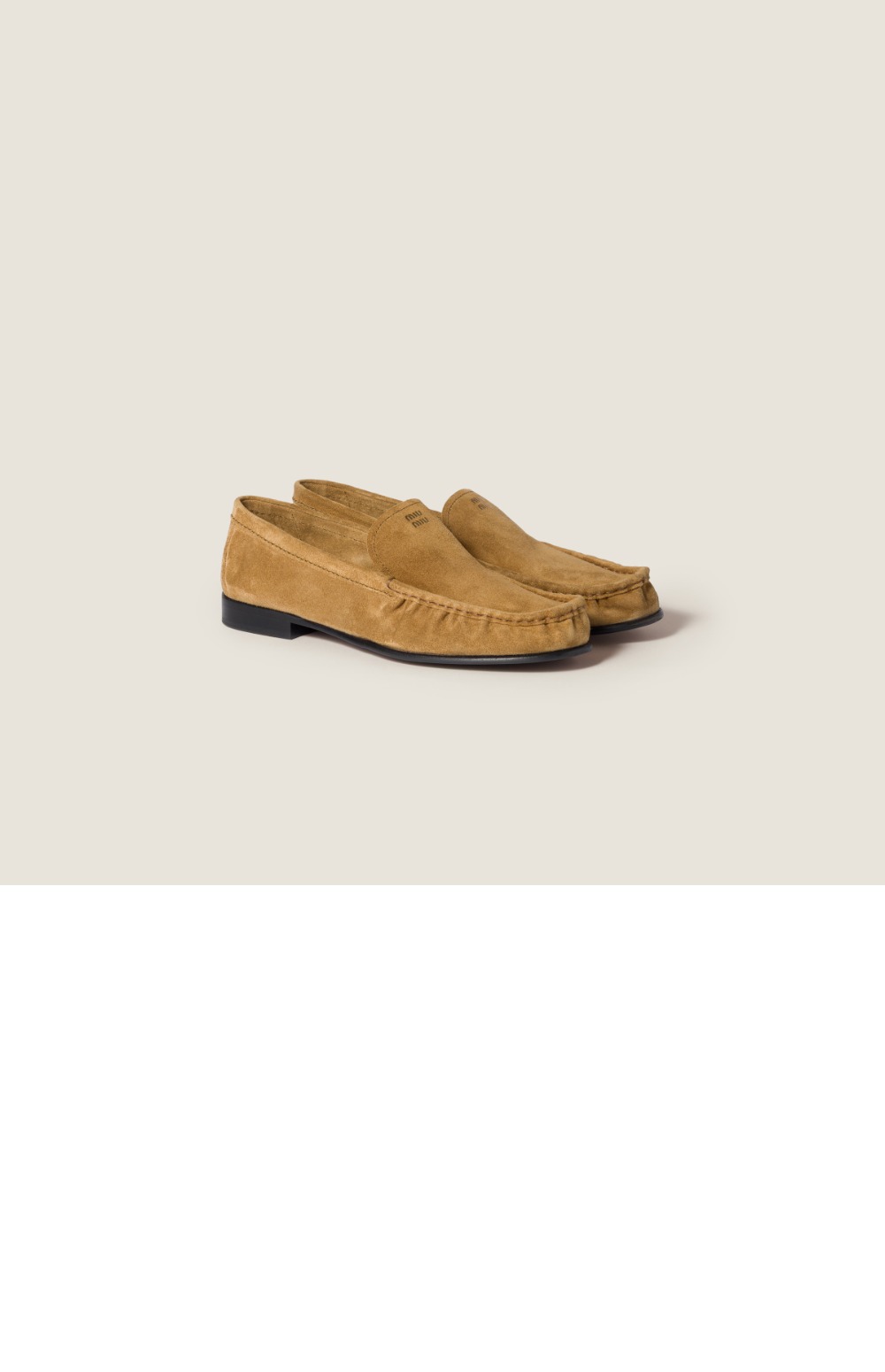 미러급레플리카사이트 | 명품레플리카 전문 쇼핑몰  | 퍼스트원 - 로고가 새겨진 스웨이드 로퍼 5D499E > 미우미우