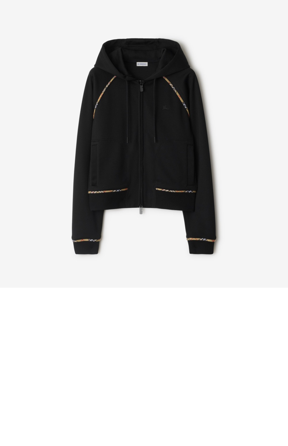 미러급레플리카사이트 | 명품레플리카 전문 쇼핑몰  | 퍼스트원 - 체크 트리밍 코튼 블렌드 지퍼 후디 > 버버리