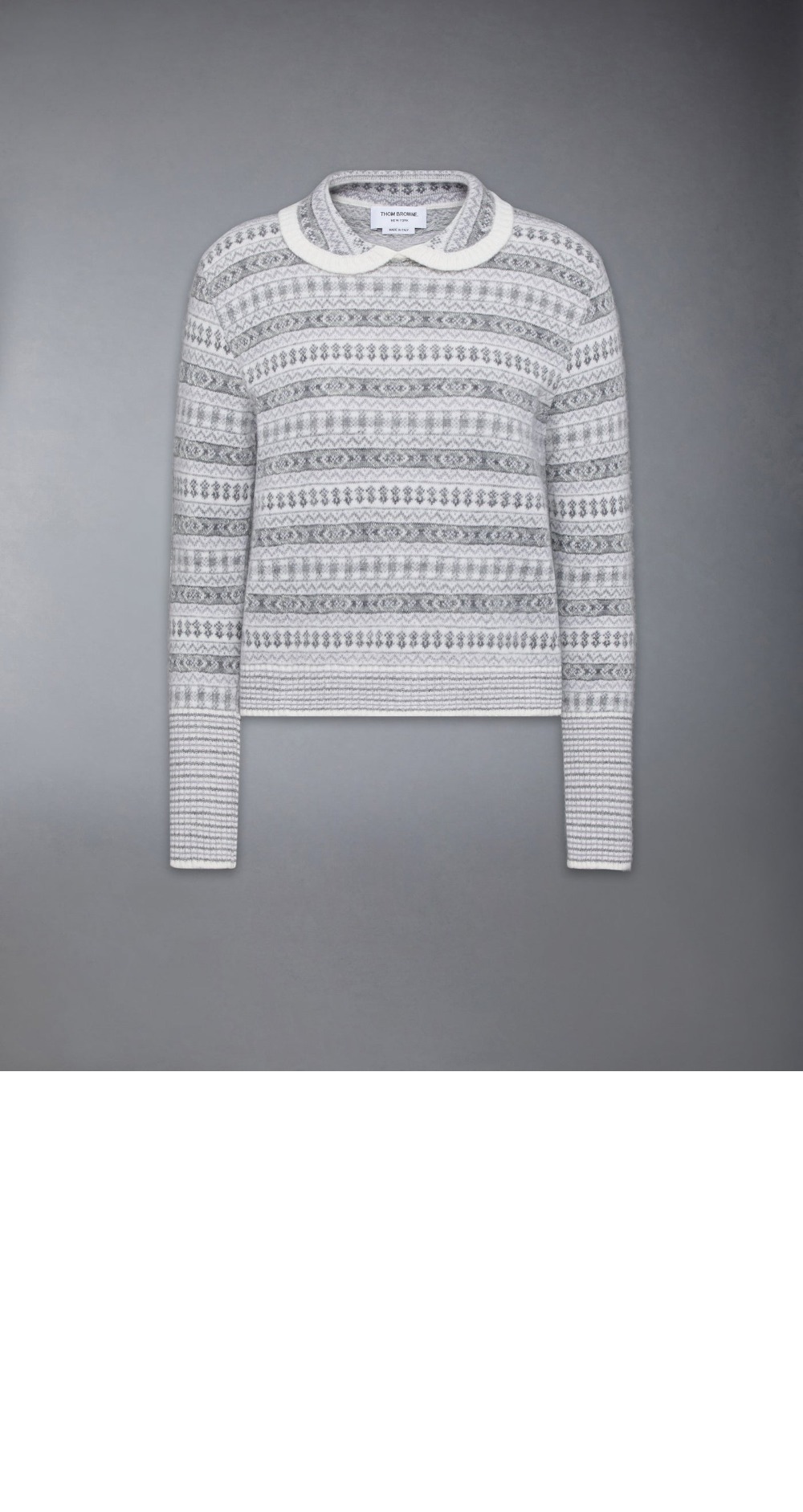 미러급레플리카사이트 | 명품레플리카 전문 쇼핑몰  | 퍼스트원 - 울 플란넬 모헤어 자카드 피터팬 칼라 풀오버 > 톰브라운