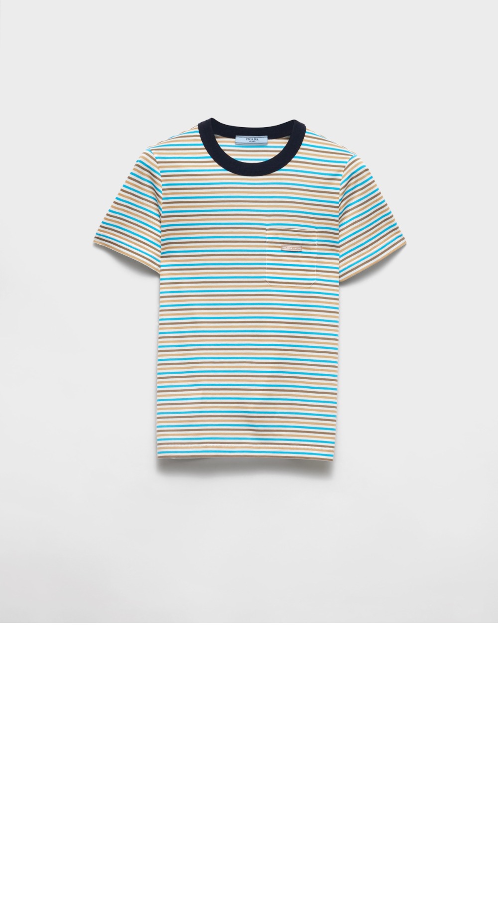 미러급레플리카사이트 | 명품레플리카 전문 쇼핑몰  | 퍼스트원 - 스트라이프 라일 코튼 티셔츠 > 프라다