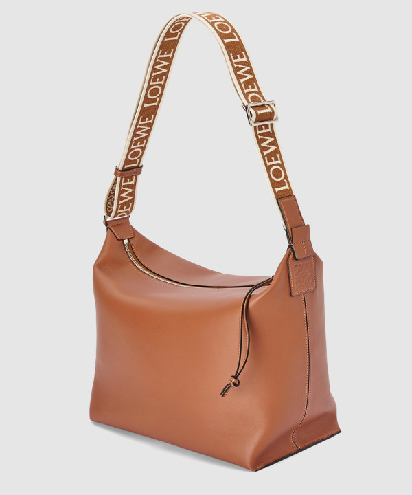 큐비 크로스 백 - 유연한 스무스 카프스킨 & 자카드