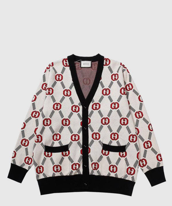 로고 니트 코트