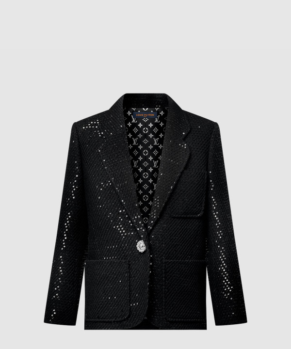 시퀸 트위드 프레피 블레이저