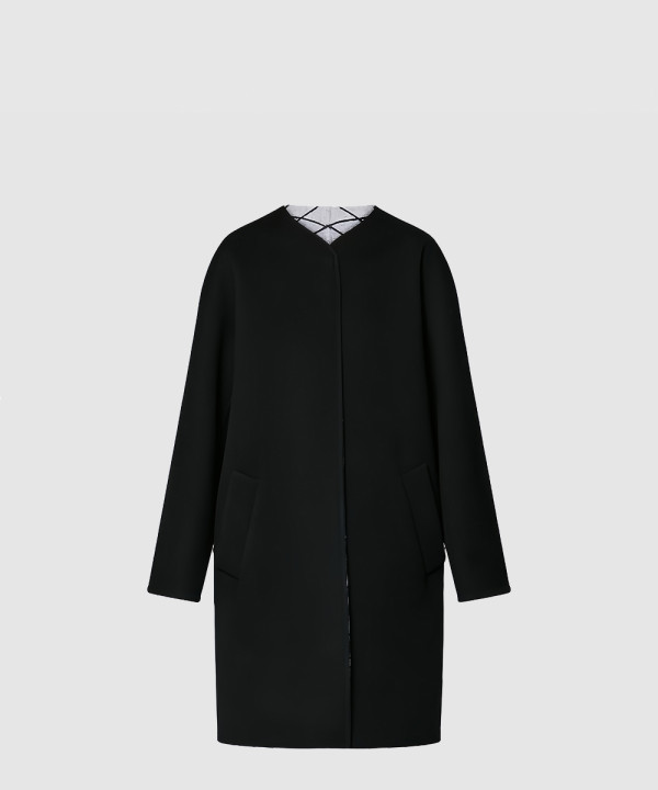 말타쥬 자카드 더블 페이스 코트