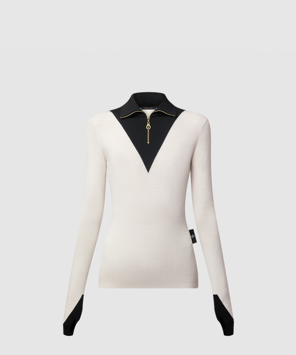 프린트 니트 톱