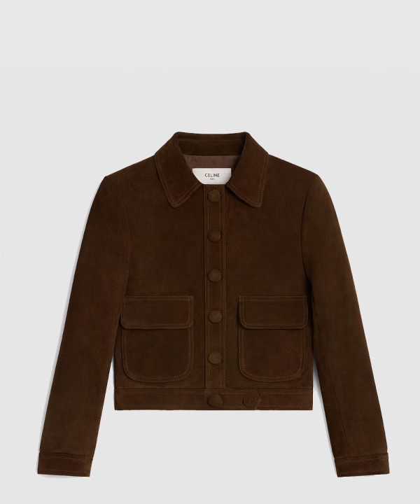 스트레이트 컷 블루종 재킷 스웨이드