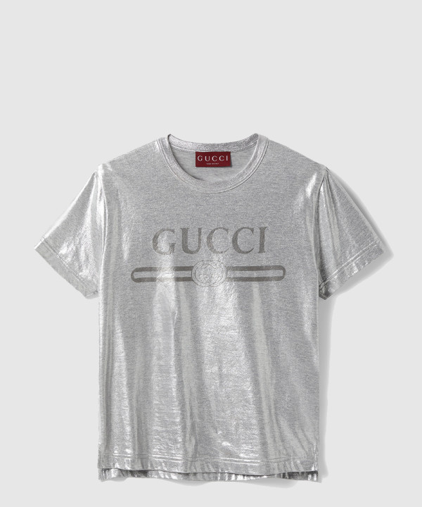 프린트 라미네이트 코튼 티셔츠