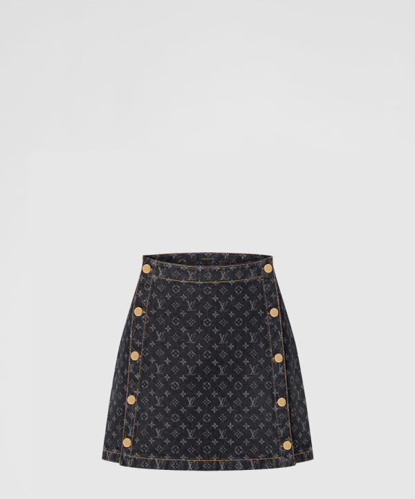 모노그램 데님 미니 스커트