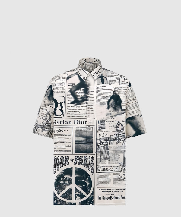 가제트 프린팅 하와이안 셔츠