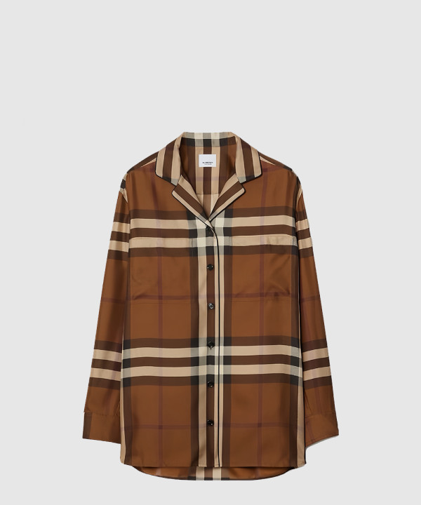 체크 실크 셔츠