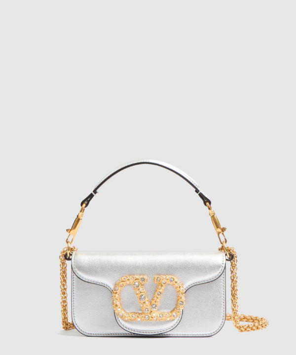 가라바니 로코 주얼 로고 장식 라미네이트 카프스킨 스몰 숄더백