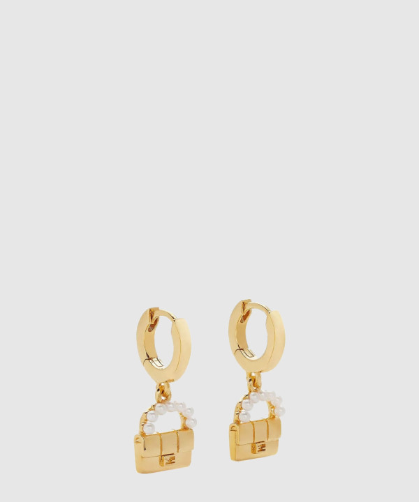 바게트 클러치 모양 진주 이어링 8AH616