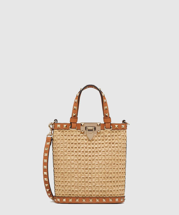 미니 락스터드 라피아 숄더백