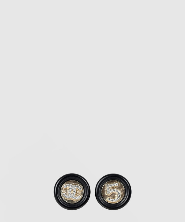 라운드 블랙 이어링 AB6225