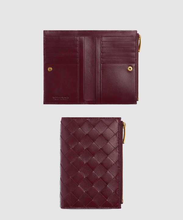 미디엄 인트레치아토 폴더형 지퍼 지갑 749940