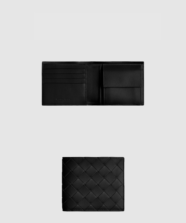 동전 지갑을 갖춘 인트레치아토 폴더형 지갑 605722