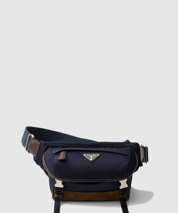 스몰 리나일론 및 가죽 숄더백 2VH171