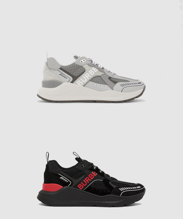 로고 프린트 스웨이드 메쉬 스니커즈 8057350