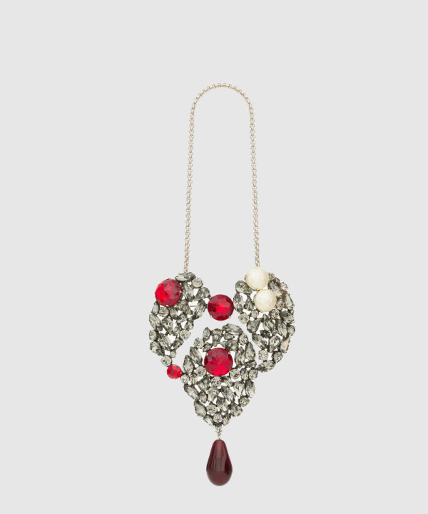 메탈 소재의 크리스탈 하트 네크리 806498