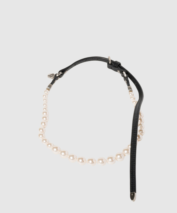 레더 앤 글라스 비즈 네클리스 5IC144