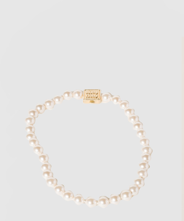 인조 진주 장식 메탈 목걸이 5IC167