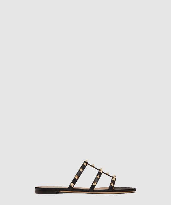 락스터드 플랫 슬라이드 샌들