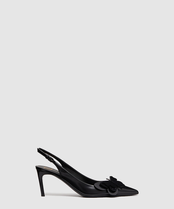 송아지 가죽 레이스업 펌프스