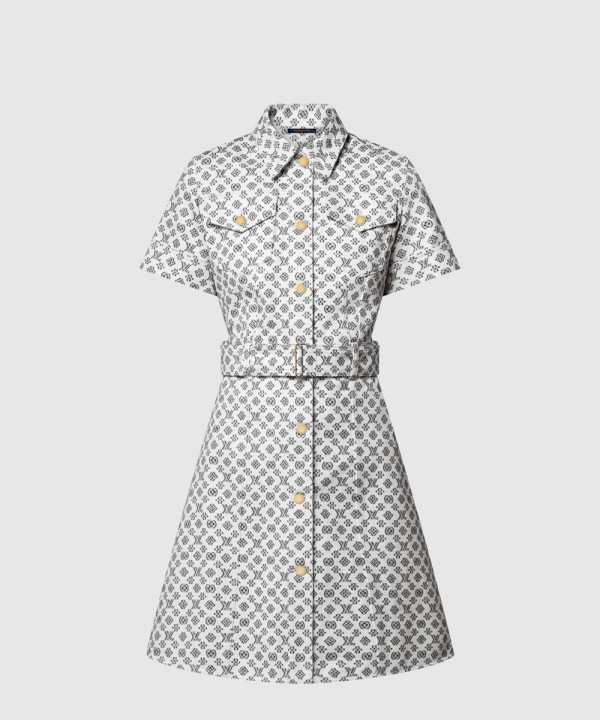 블러리 모노그램 셔츠 드레스