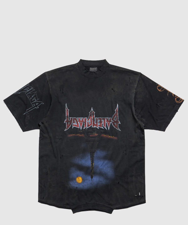 파리 문 업사이드 다운 오버사이즈 티셔츠