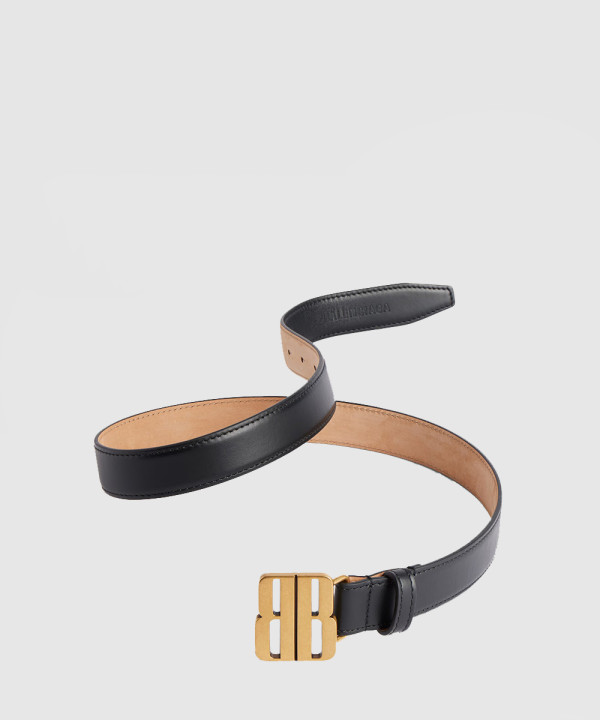 나노 블랙 유광 얇은 소가죽 벨트 829005