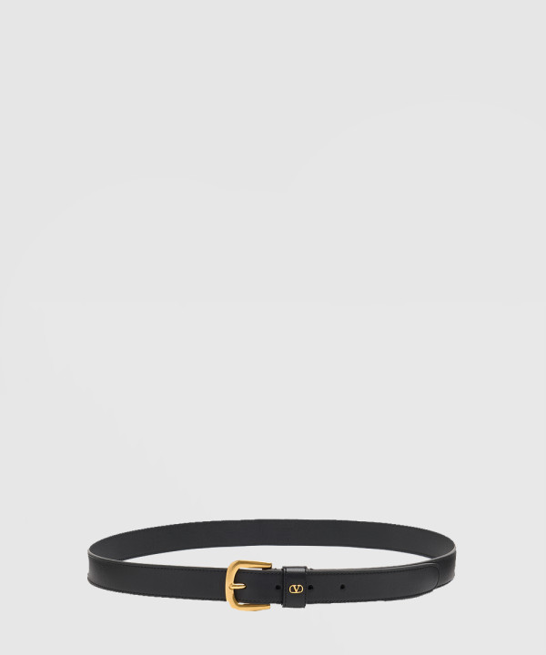 브이로고 시그니처 반짝이 송아지 가죽 벨트