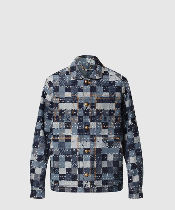 다미에 데님 워크웨어 블루종