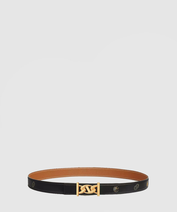 My H 벨트 버클 Hermes sur Mer 리버서블 가죽 스트랩