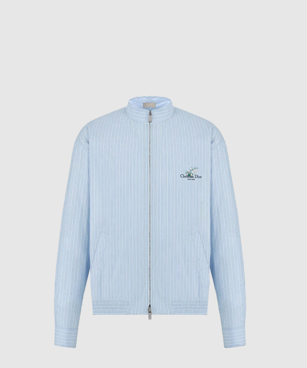 Christian Dior Couture 은방울꽃 자수 지퍼 셔츠