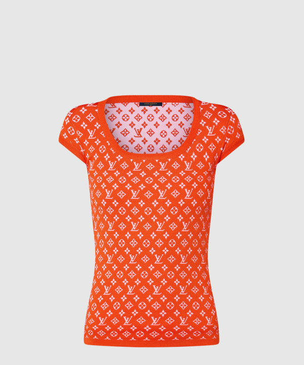 모노그램 자카드 니트 톱